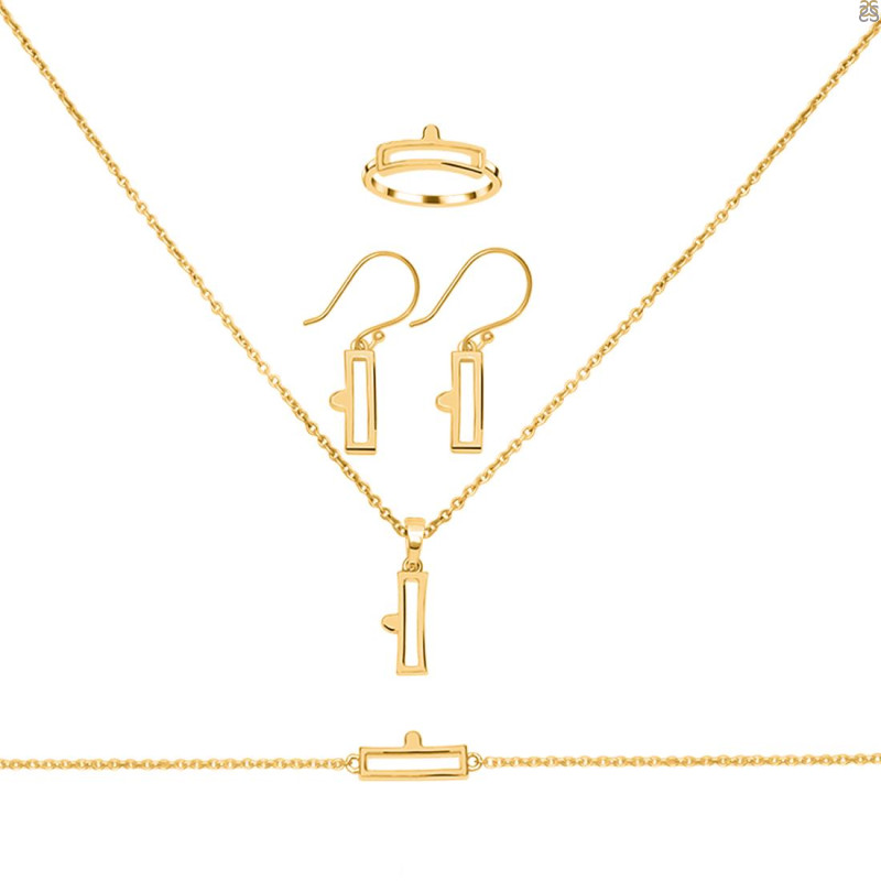  Libra Zodiac Plain Silver Jewelry Set PS-RDR-3095/RDE-1503/RDB-188/RDC-26.