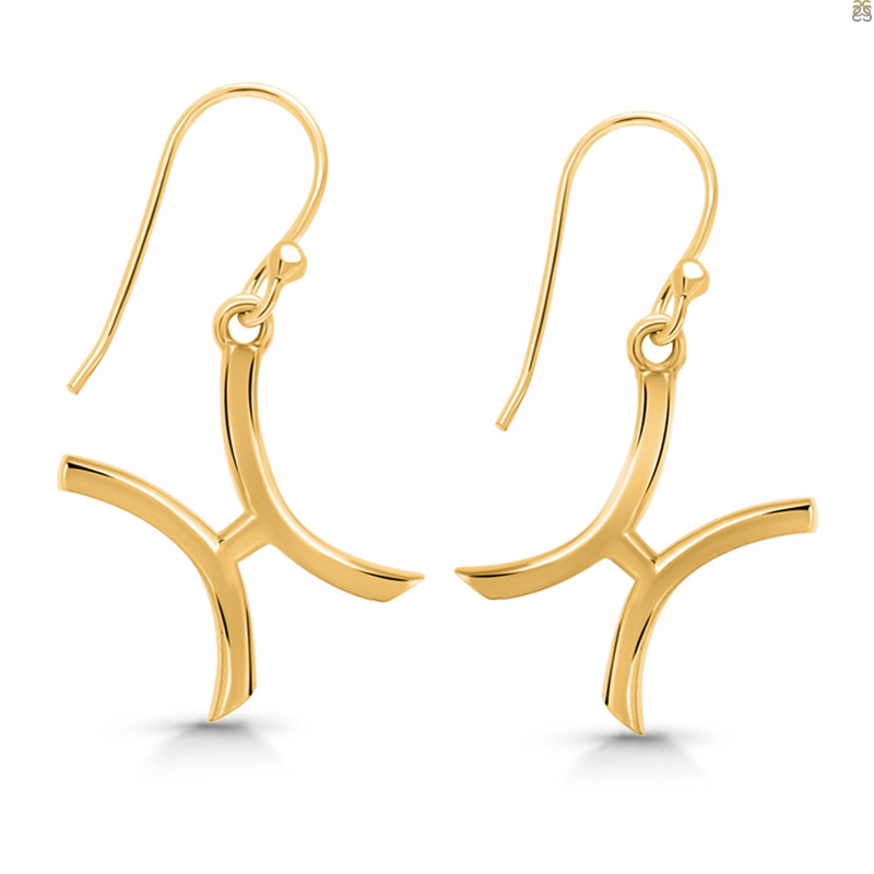 Pisces Zodiac Plain Silver Jewelry Set PS-RDR-3089/RDE-1495/RDB-181/RDC-19.