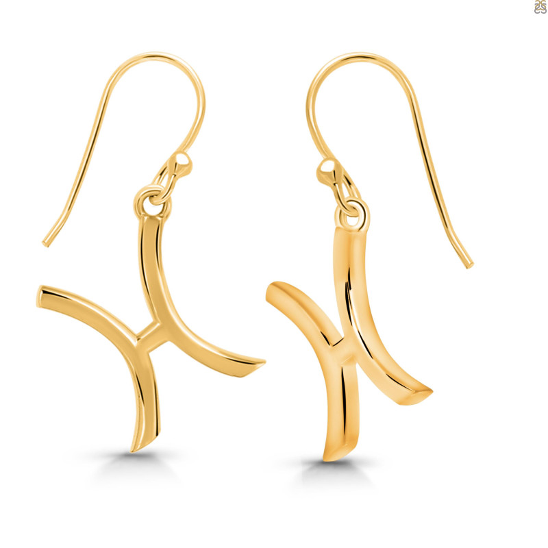 Pisces Zodiac Plain Silver Jewelry Set PS-RDR-3089/RDE-1495/RDB-181/RDC-19.