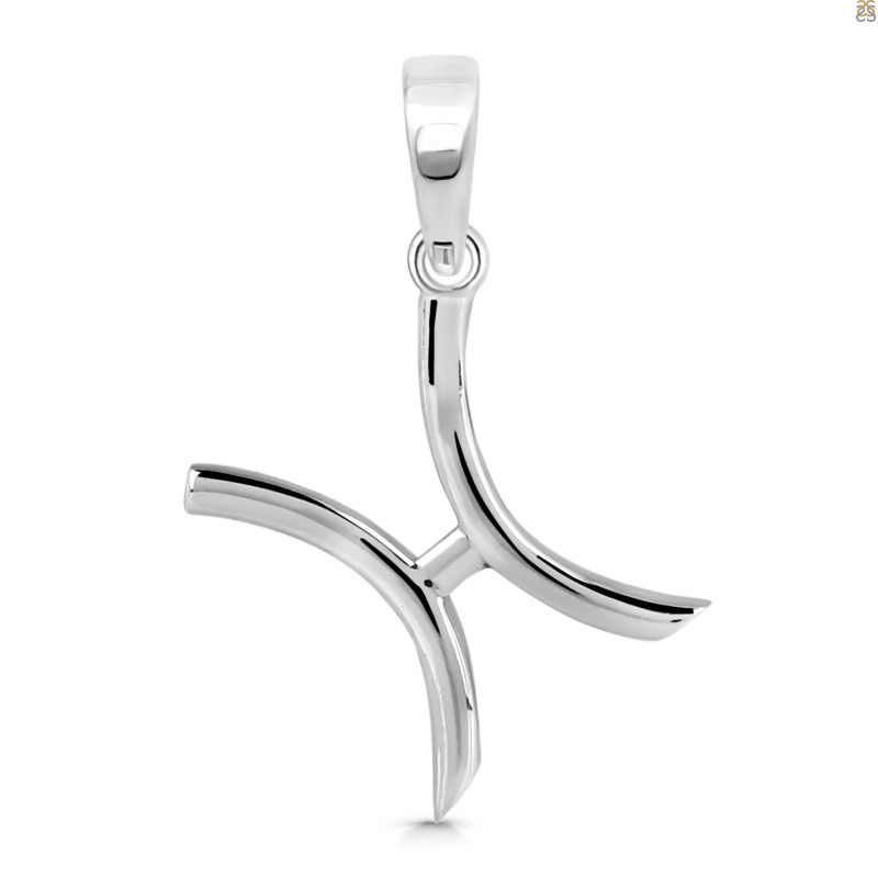 Pisces Zodiac Plain Silver Jewelry Set PS-RDR-3089/RDE-1495/RDB-181/RDC-19.