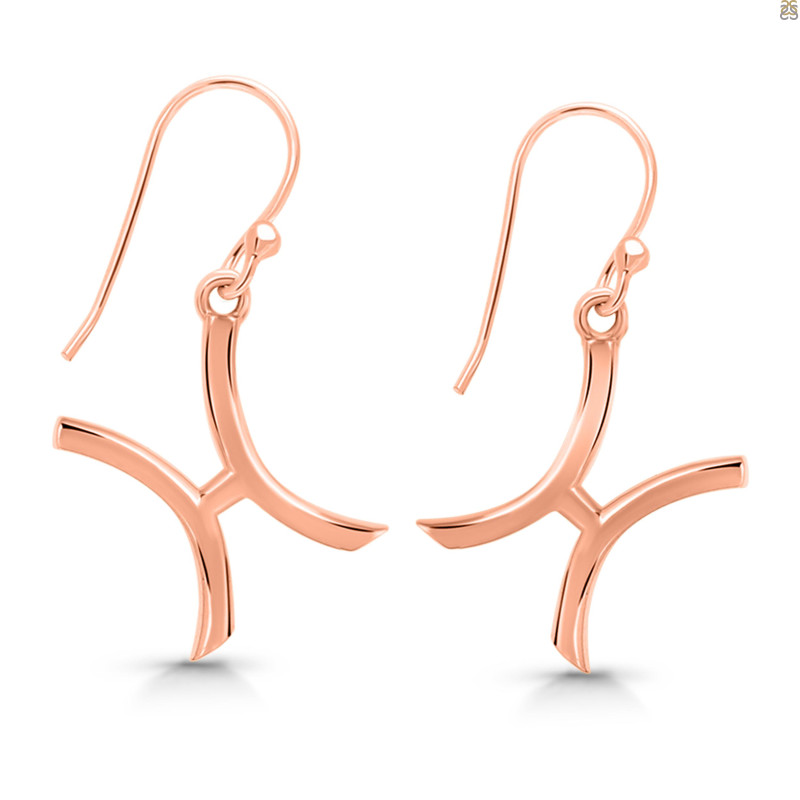 Pisces Zodiac Plain Silver Jewelry Set PS-RDR-3089/RDE-1495/RDB-181/RDC-19.