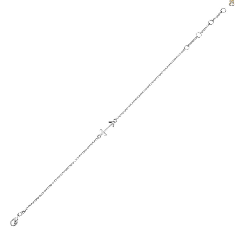 Sagittarius Zodiac Plain Silver Jewelry Set PS-RDR-3097/RDE-1505/RDB-190/RDC-28.