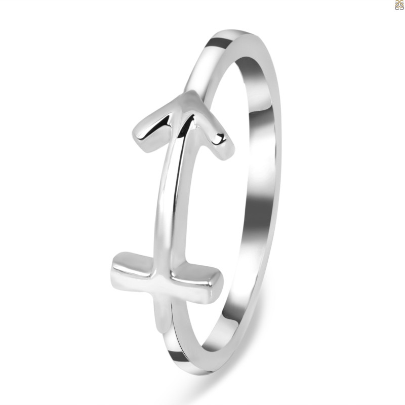 Sagittarius Zodiac Plain Silver Jewelry Set PS-RDR-3097/RDE-1505/RDB-190/RDC-28.