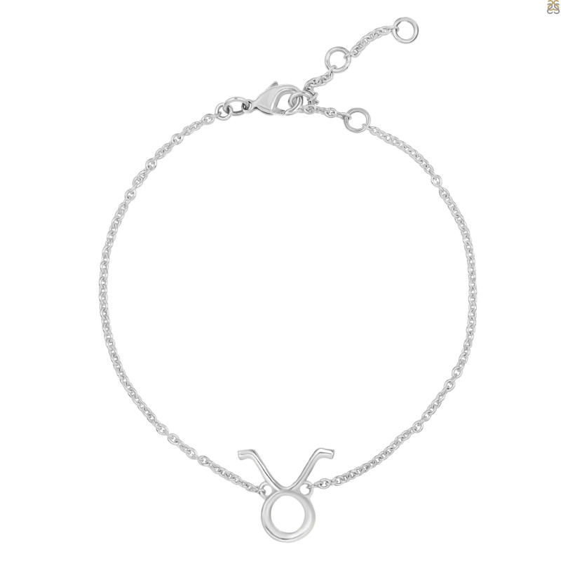 Taurus Zodiac Plain Silver Jewelry Set PS-RDR-3090/RDE-1498/RDB-183/RDC-21.