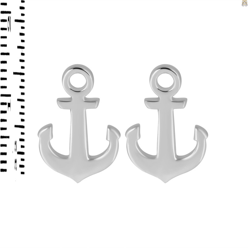 Plain Silver Anchor Stud Earring PS-RDE-598.