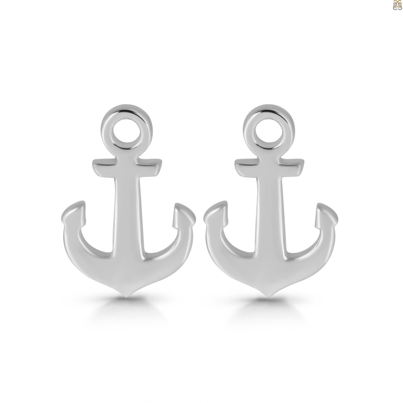 Plain Silver Anchor Stud Earring PS-RDE-598.