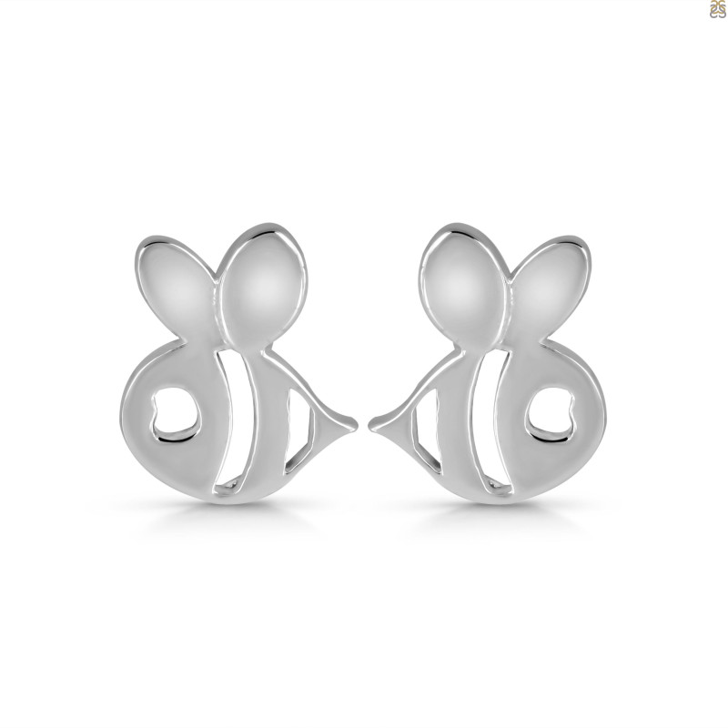 Plain Silver Fish Stud Earring PS-RDE-600.