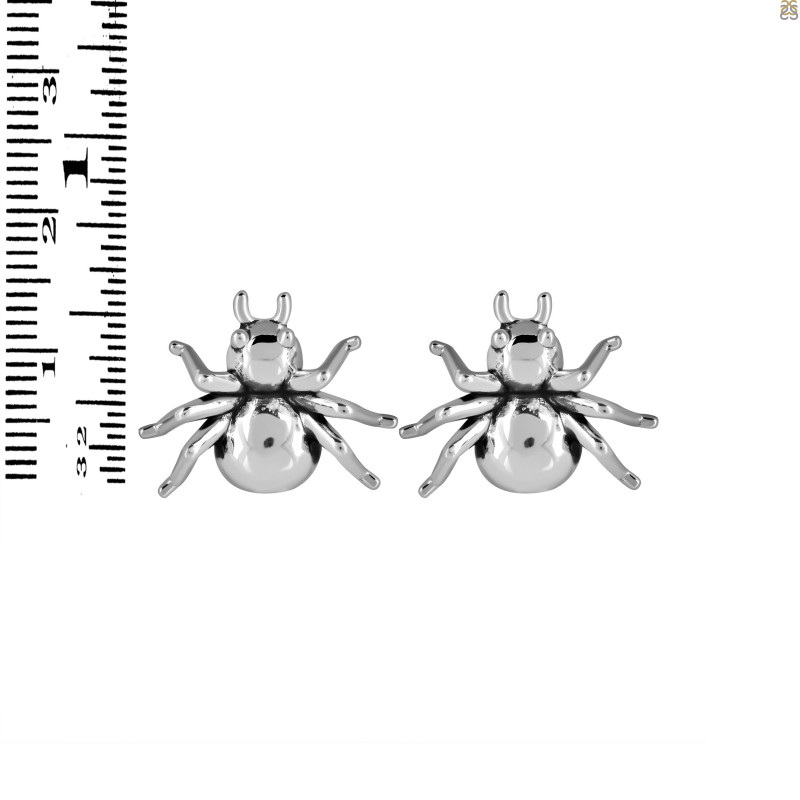 Plain Silver Spider Stud Earring PS-RDE-624.