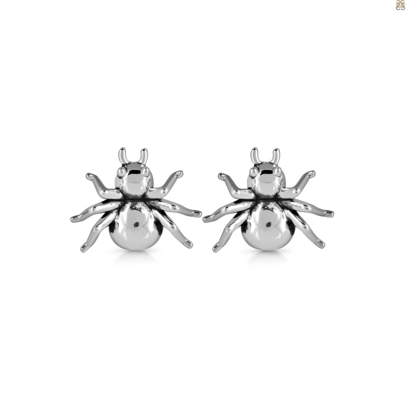 Plain Silver Spider Stud Earring PS-RDE-624.