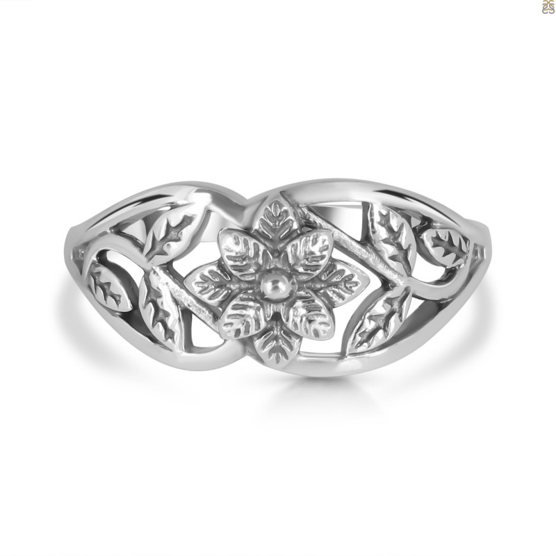 Plain Silver Flower Ring PS-RDR-560.
