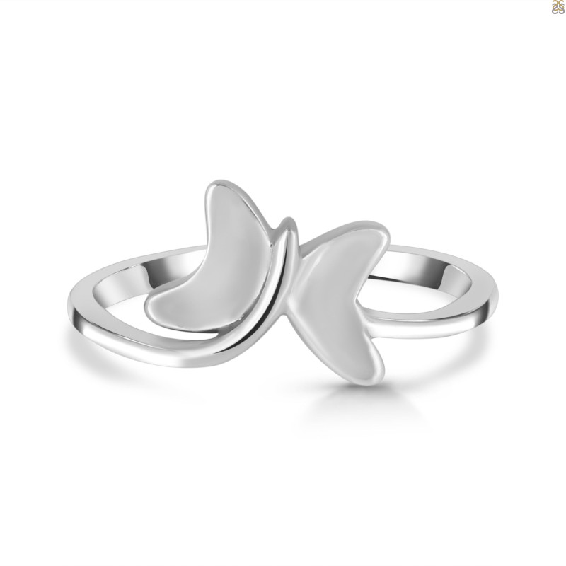 Plain Silver Butterfly Ring PS-RDR-666.