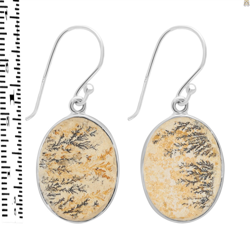 Psilomelane Dendrite Earring-E PSD-3-17
