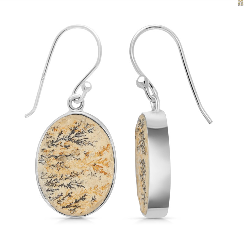 Psilomelane Dendrite Earring-E PSD-3-17