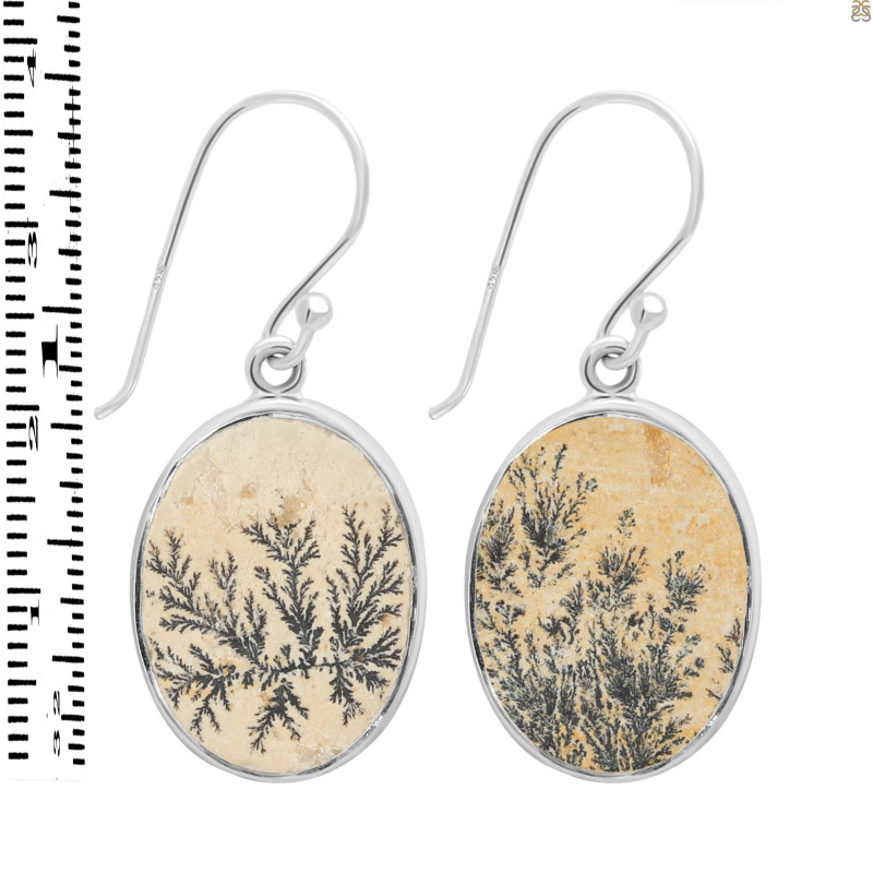 Psilomelane Dendrite Earring-E PSD-3-24