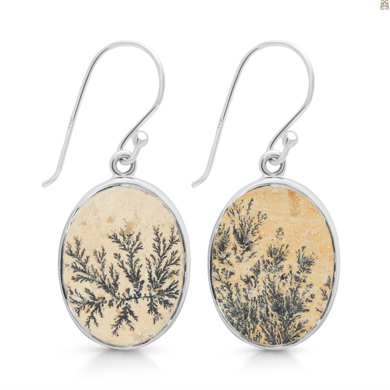 Psilomelane Dendrite Earring-E PSD-3-24