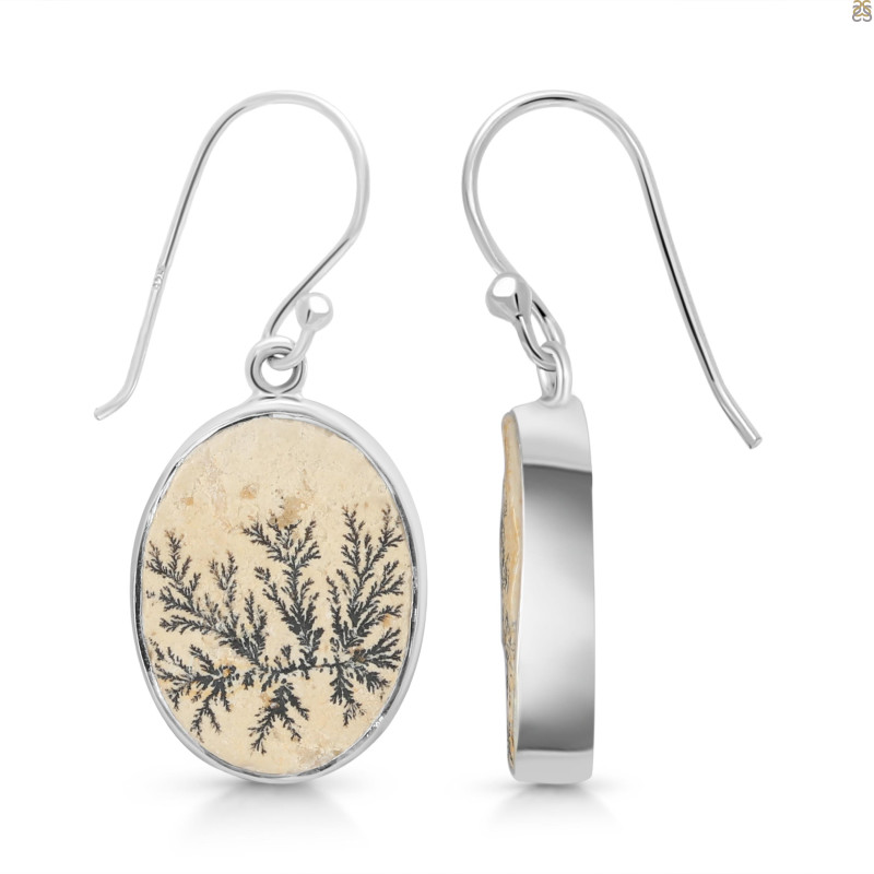 Psilomelane Dendrite Earring-E PSD-3-24