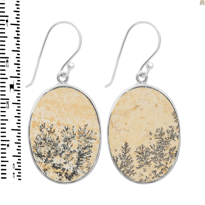 Psilomelane Dendrite Earring-E PSD-3-25