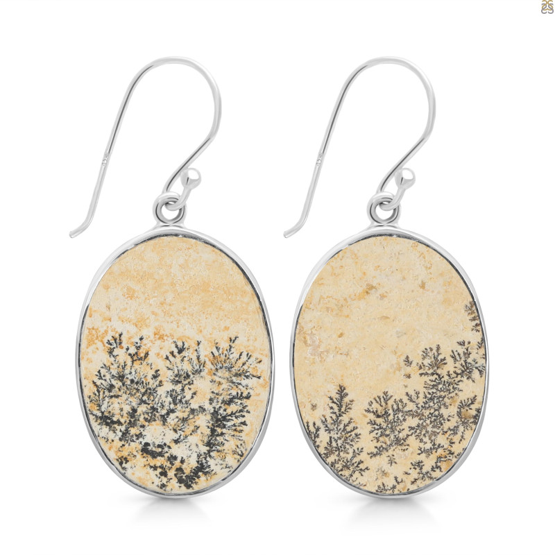 Psilomelane Dendrite Earring-E PSD-3-25
