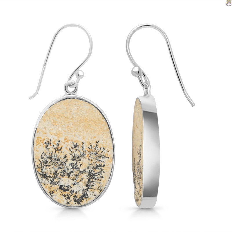 Psilomelane Dendrite Earring-E PSD-3-25