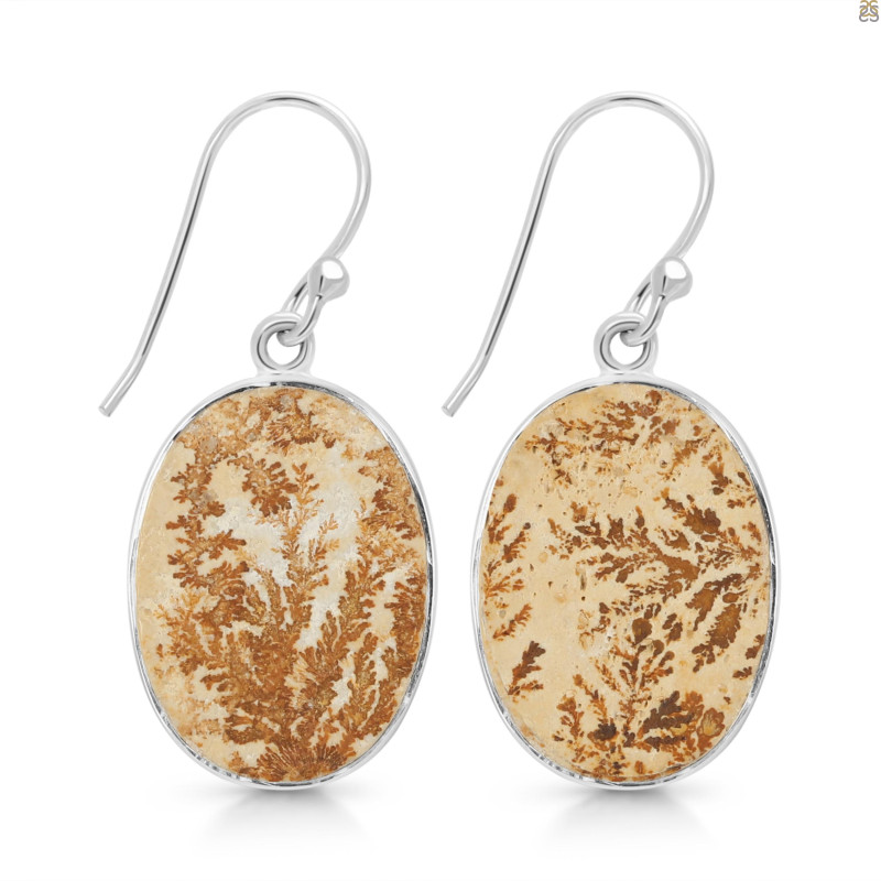 Psilomelane Dendrite Earring-E PSD-3-29