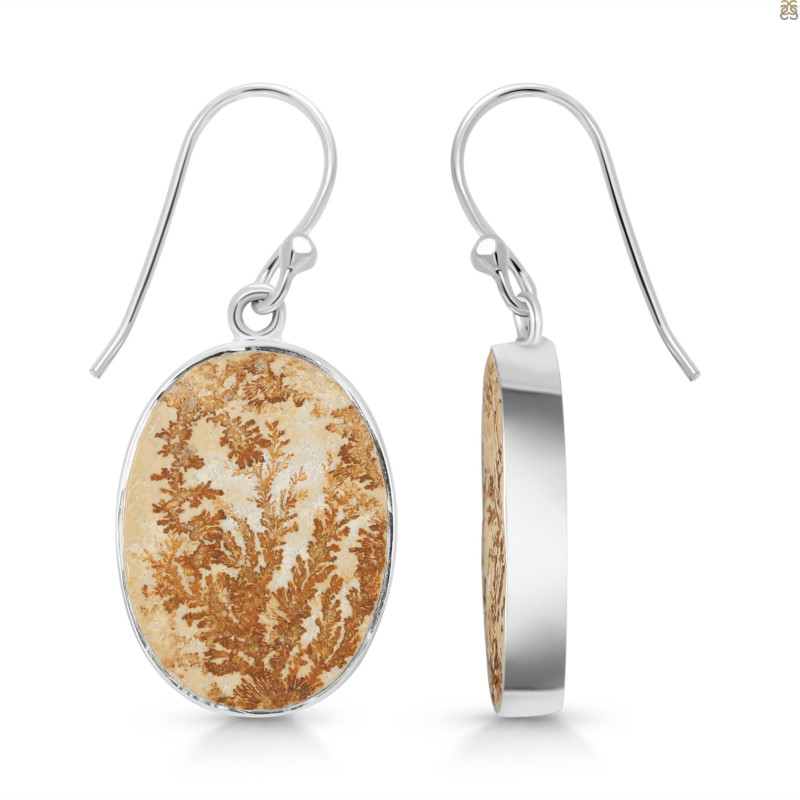 Psilomelane Dendrite Earring-E PSD-3-29