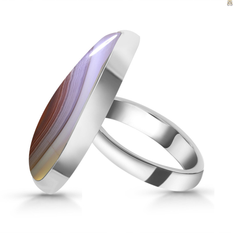 Red Botswana Agate Adjustable Ring-ADJ-R RBA-2-1