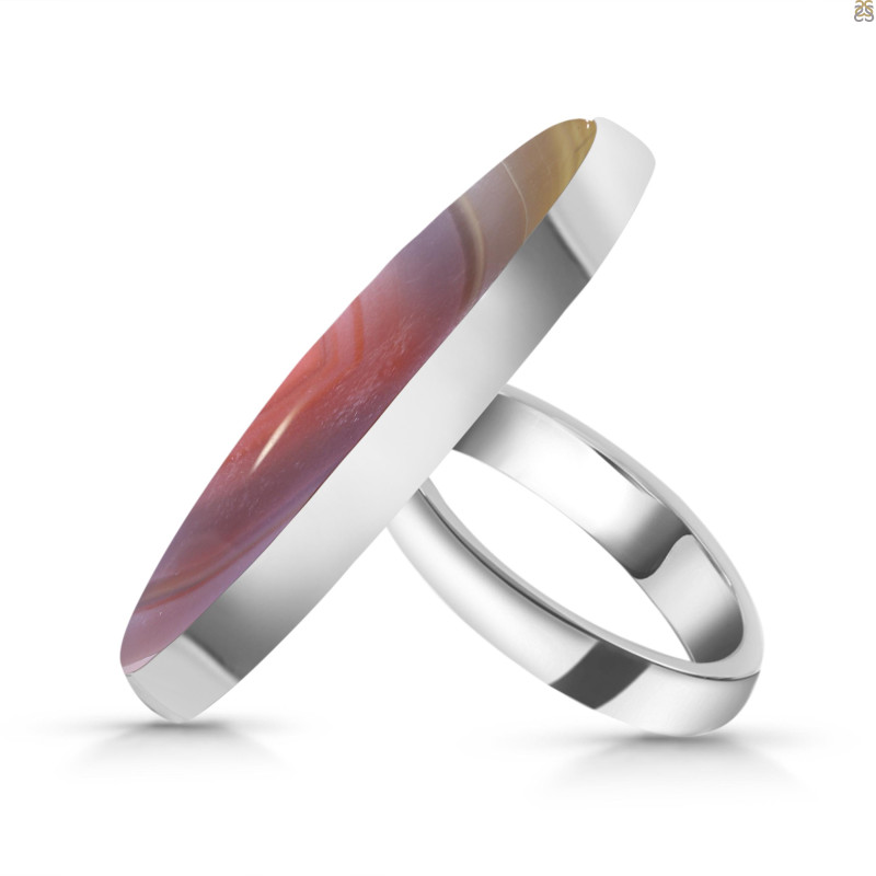 Red Botswana Agate Adjustable Ring-ADJ-R RBA-2-18