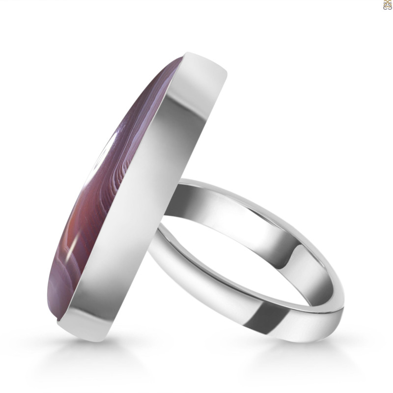 Red Botswana Agate Adjustable Ring-ADJ-R RBA-2-23