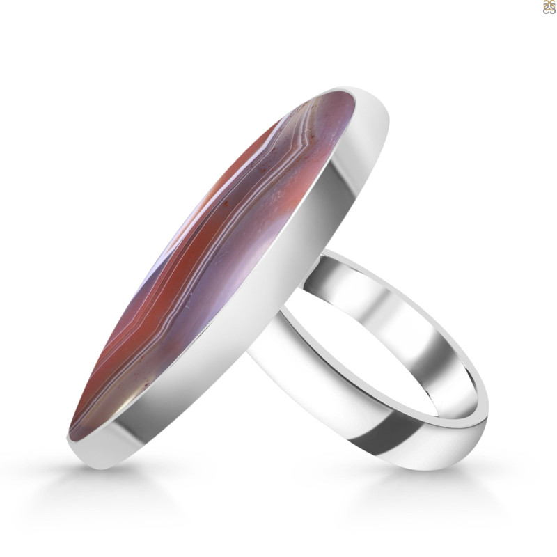Red Botswana Agate Adjustable Ring-ADJ-R RBA-2-27