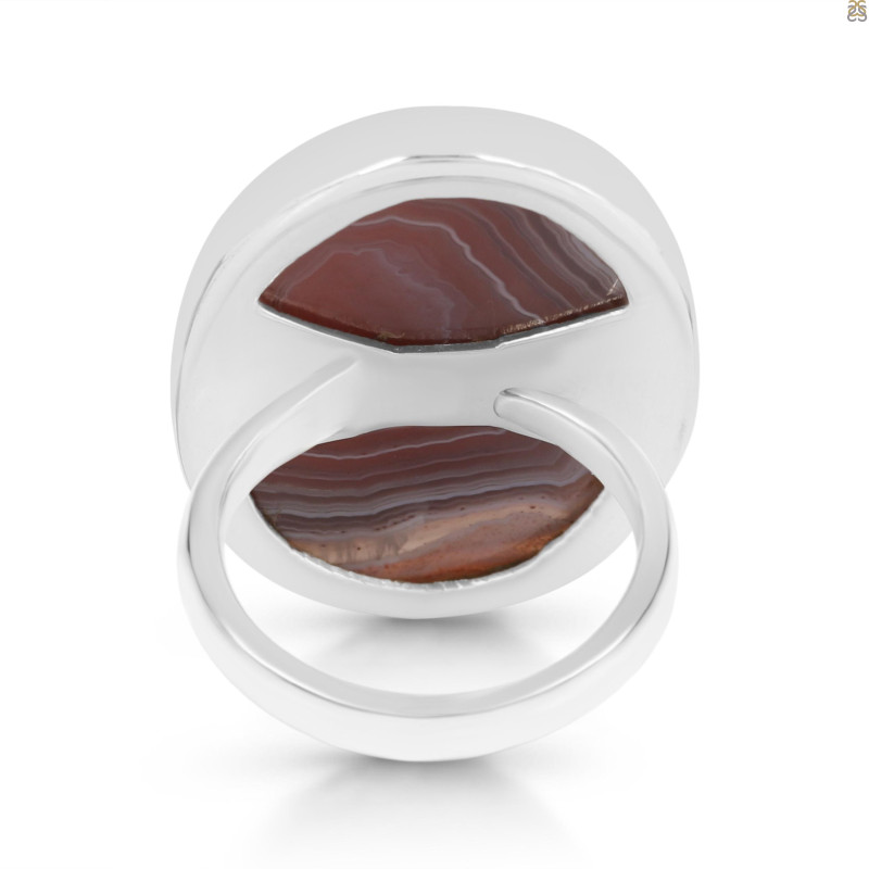 Red Botswana Agate Adjustable Ring-ADJ-R RBA-2-38