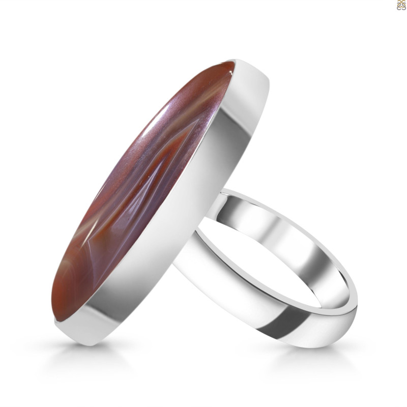 Red Botswana Agate Adjustable Ring-ADJ-R RBA-2-60
