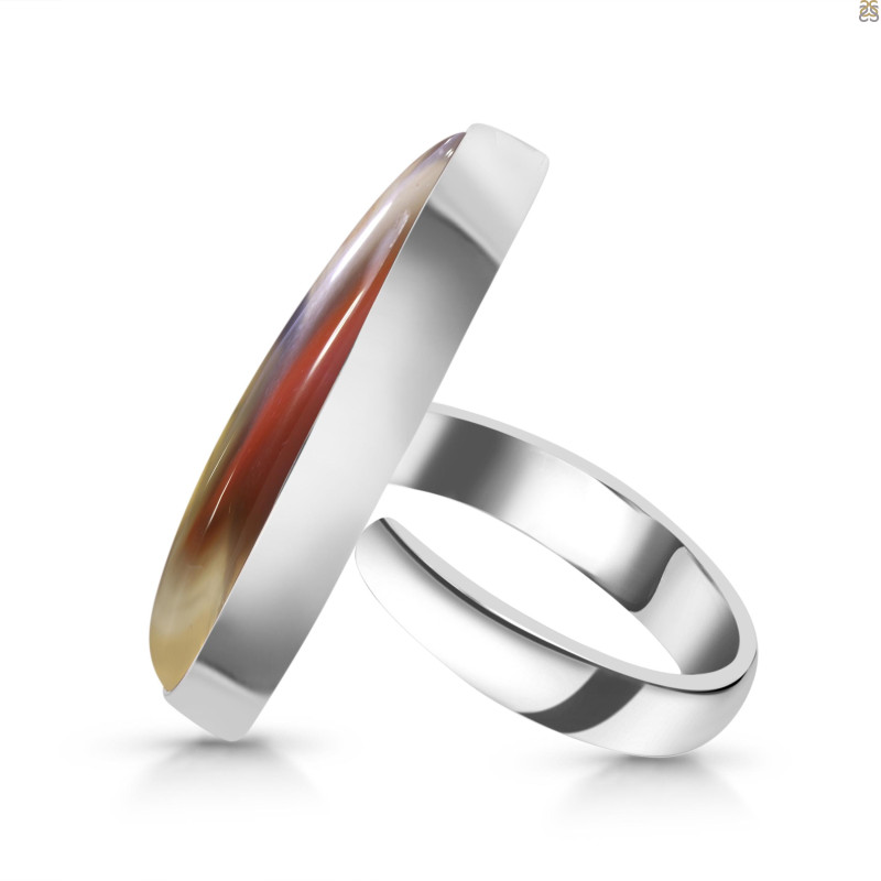 Red Botswana Agate Adjustable Ring-ADJ-R RBA-2-63