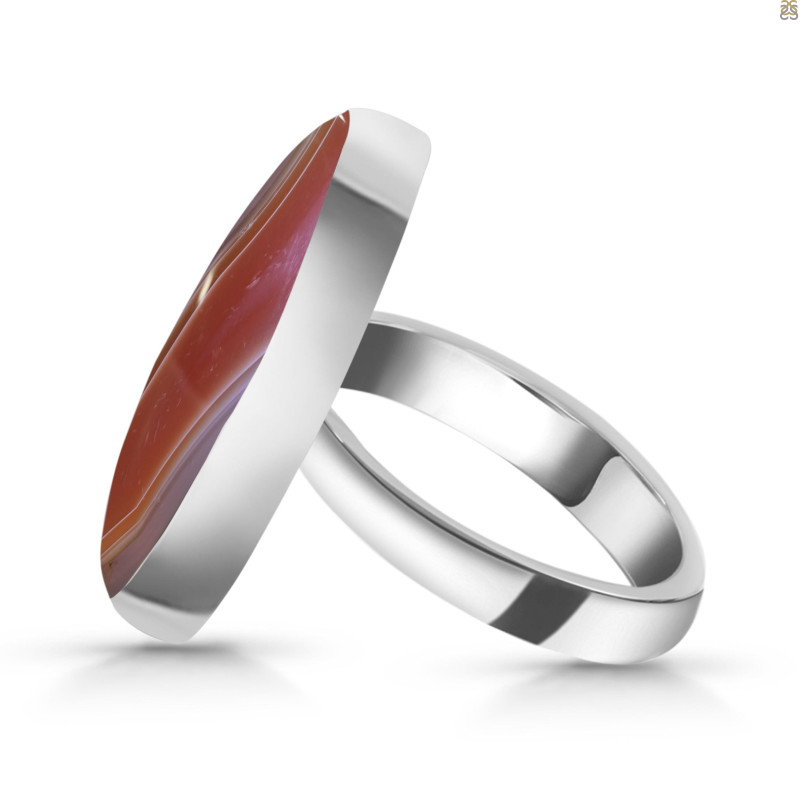 Red Botswana Agate Adjustable Ring-ADJ-R RBA-2-7