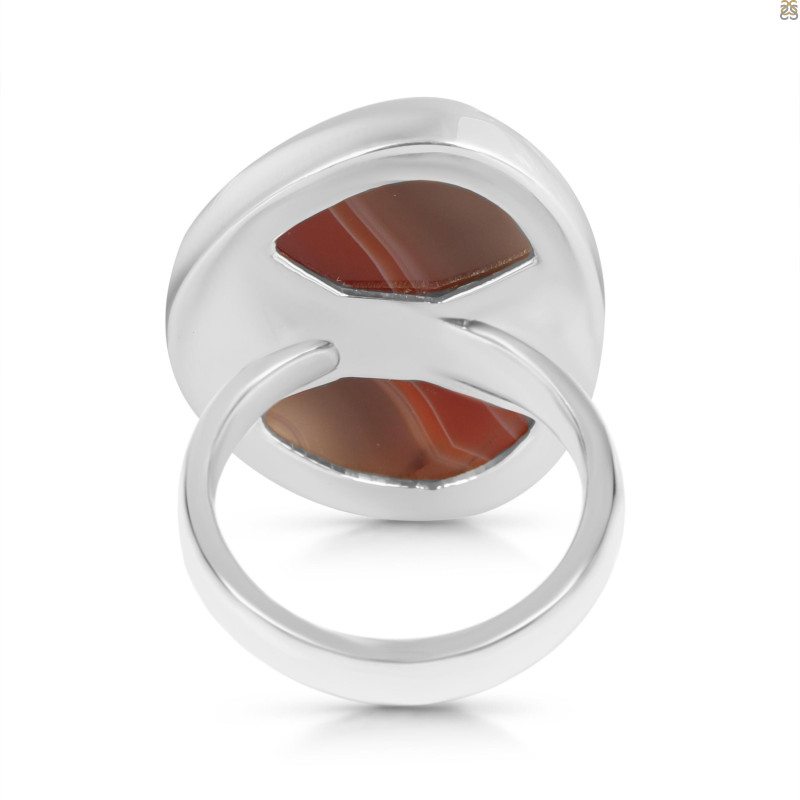 Red Botswana Agate Adjustable Ring-ADJ-R RBA-2-7