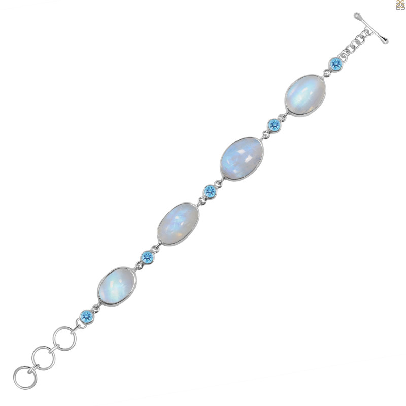 Moonstone/Blue Topaz Bracelet-BSL RBM-11-65