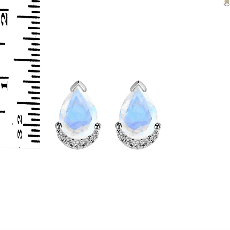 Moonstone & White Topaz Stud Earring RBM-RDE-1262.