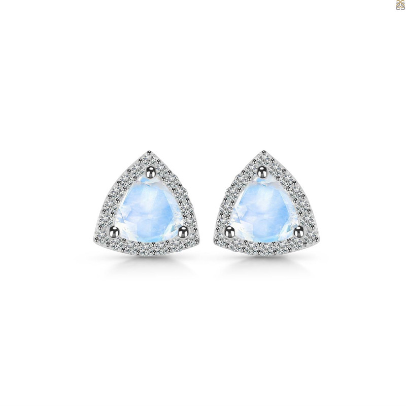 Moonstone & White Topaz Stud Earring RBM-RDE-1269.
