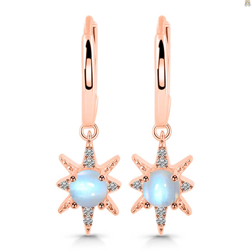 Moonstone & White Topaz Hoop Earring RBM-RDE-1470.