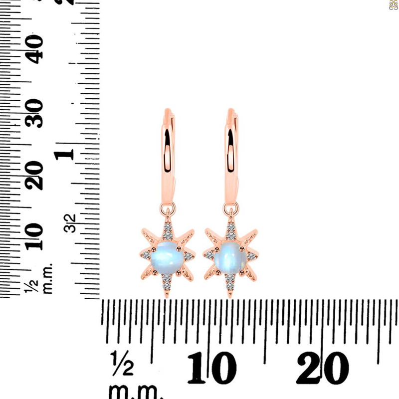 Moonstone & White Topaz Hoop Earring RBM-RDE-1470.