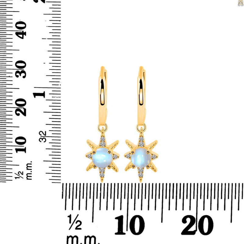 Moonstone & White Topaz Hoop Earring RBM-RDE-1470.