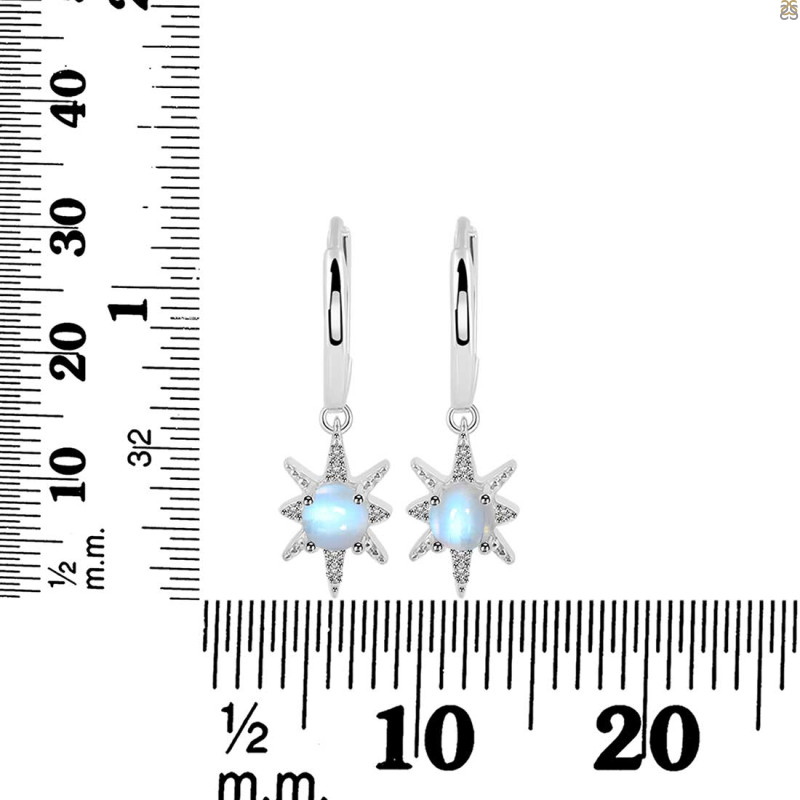 Moonstone & White Topaz Hoop Earring RBM-RDE-1470.