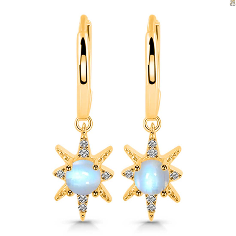 Moonstone & White Topaz Hoop Earring RBM-RDE-1470.