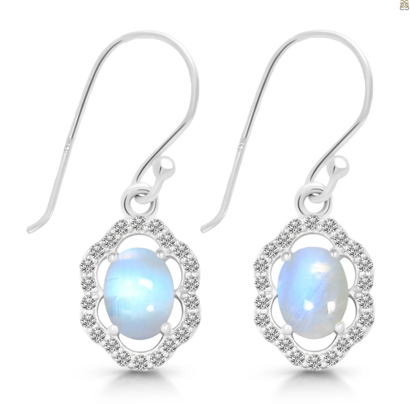 Moonstone & White Topaz Earring RBM-RDE-694.