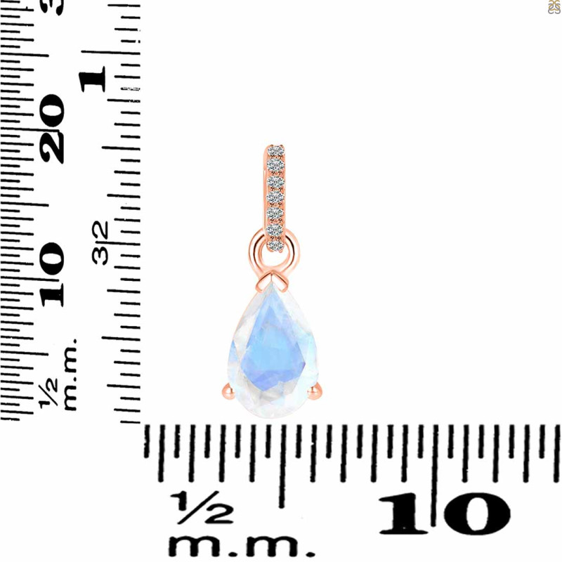 Moonstone & White Topaz Pendant RBM-RDP-757-CZ.