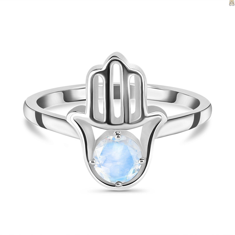 Moonstone Hamsa Hand Ring RBM-RDR-2163.