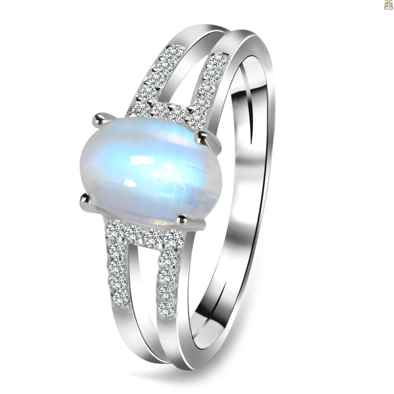 Moonstone & White Topaz Ring RBM-RDR-2255.