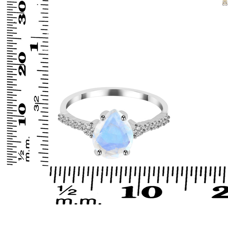 Moonstone & White Topaz Ring RBM-RDR-3148.