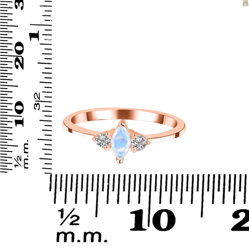 Moonstone & White Topaz Ring RBM-RDR-3155.