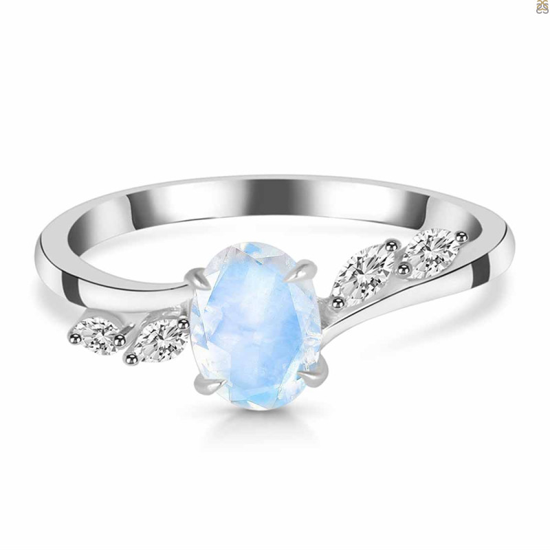 Moonstone & White Topaz Ring RBM-RDR-3163.