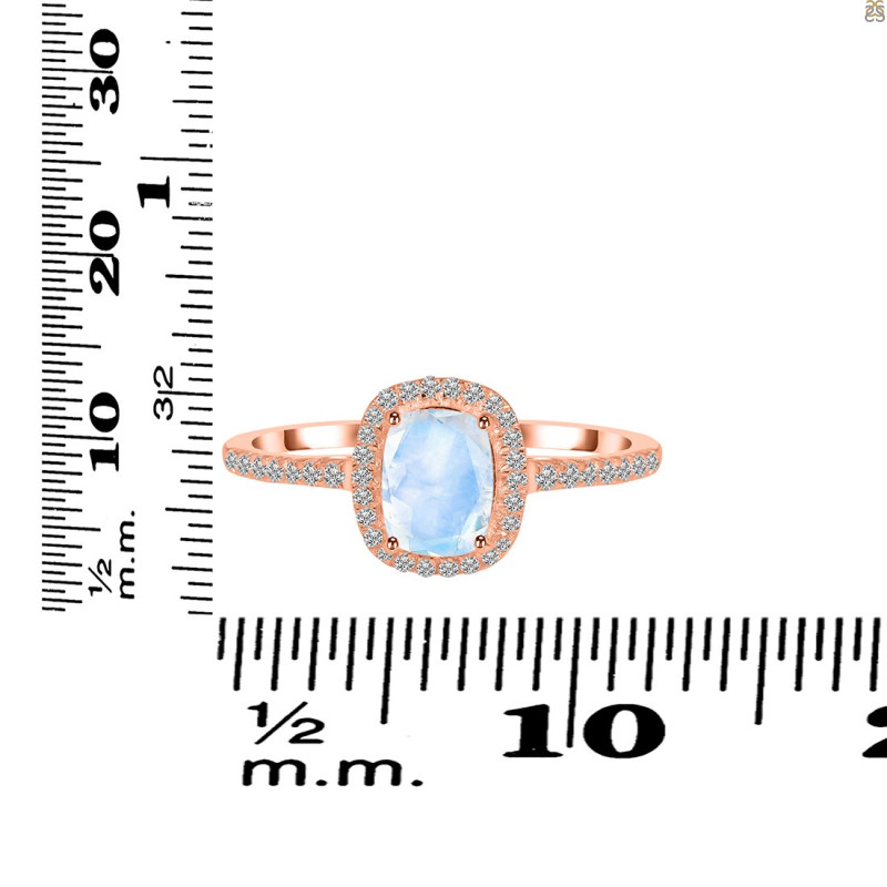 Moonstone & White Topaz Ring RBM-RDR-3263.